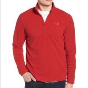 THE NORTH FACE Women's Large "Glacier" Red Fleece 1/4 Zippered Jacket